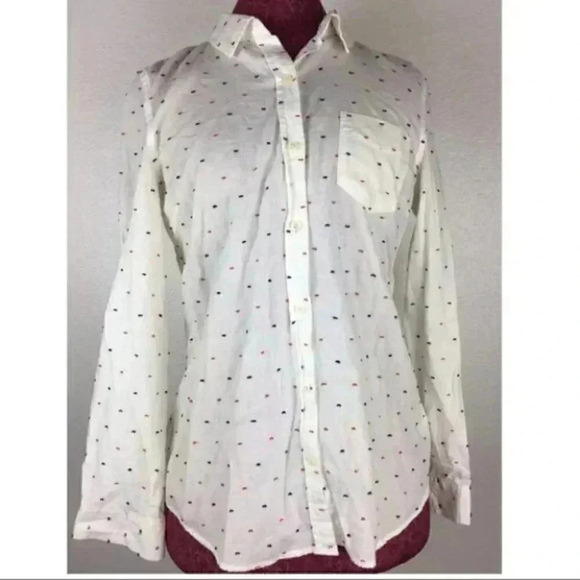 Old Navy Tops - Old Navy Top Small P Embroidered Swiss Dots